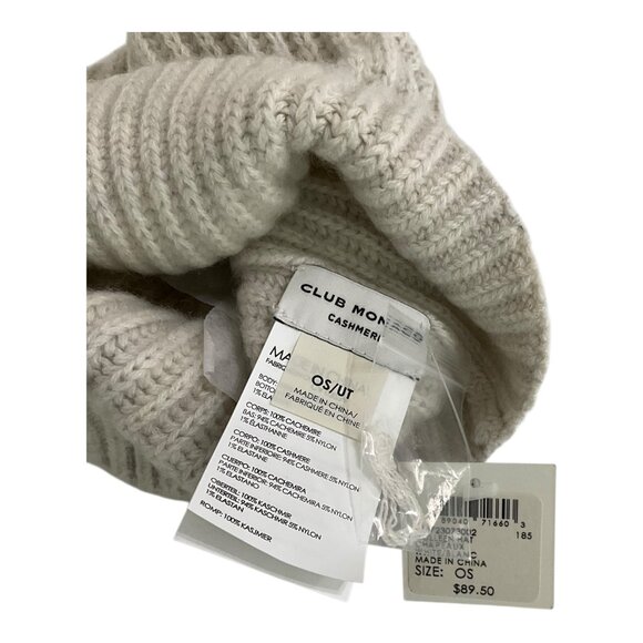 Club Monaco White 100% Cashmere Beanie Soft Luxury Womens NWT - Picture 4 of 6